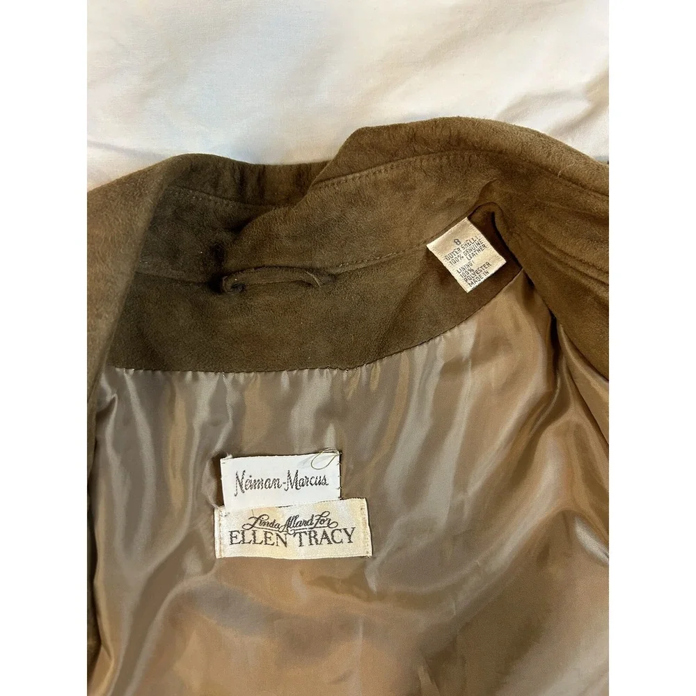 Vintage Ellen Tracey Neiman Marcus, Women's Jacket/Shirt, Size 8  Brown Suede - Picture 11 of 16